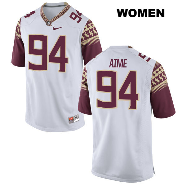 Women's NCAA Nike Florida State Seminoles #94 Walvenski Aime College White Stitched Authentic Football Jersey MOP3869HO